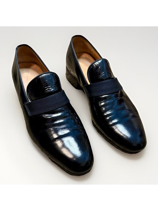 Salvatore Ferragamo Sz 10D Black Patent Leather Tuxedo Loafer Dress Shoes Italy main image 15